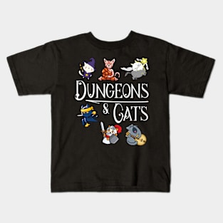 Dungeons And Cats Dragon Cat Kitten Kids T-Shirt